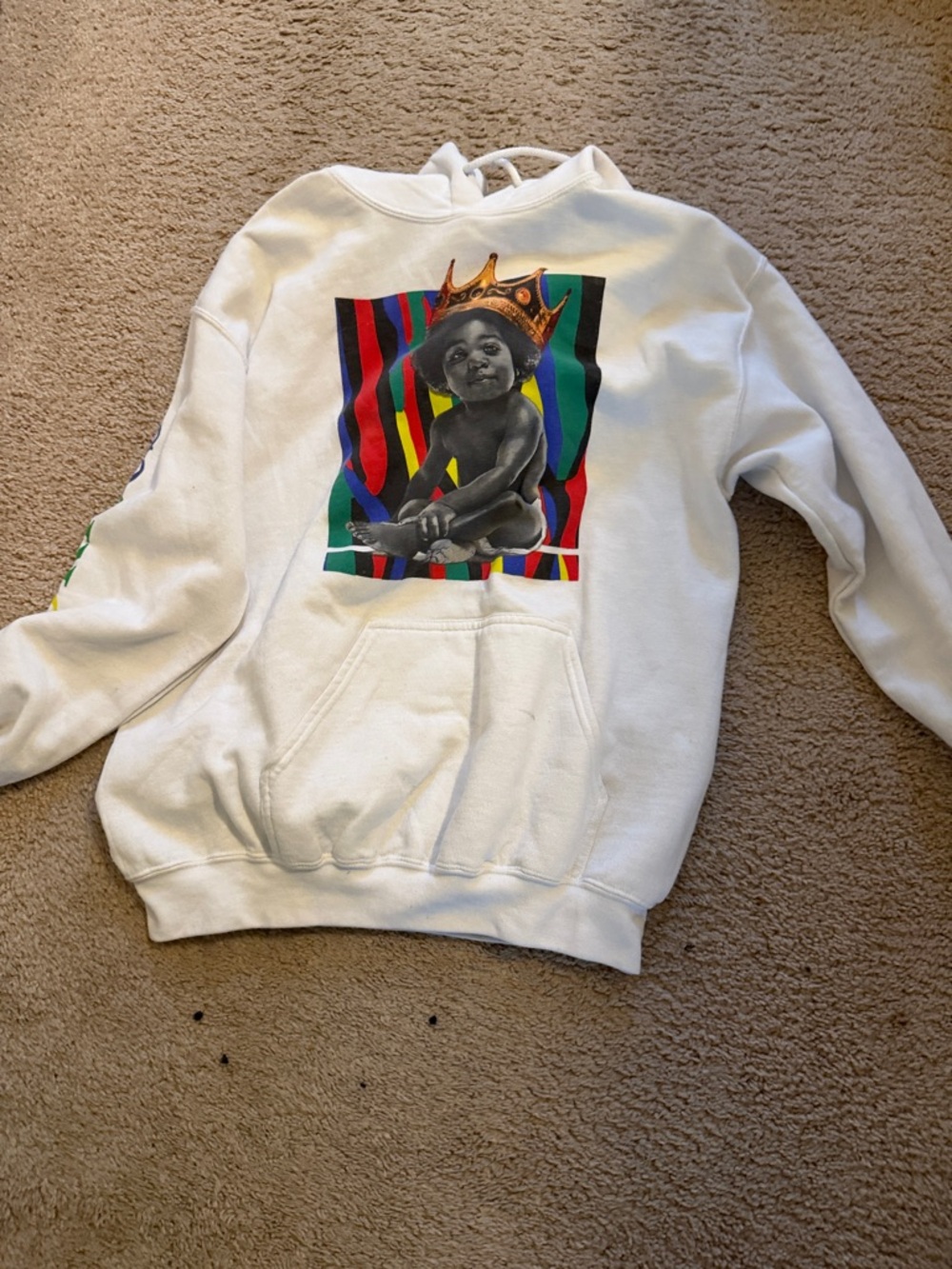 White Graphic Hoodie Sweater
